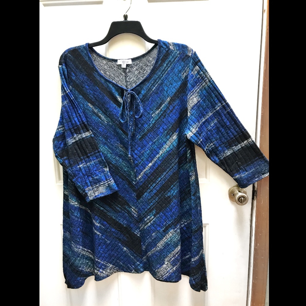 Great Northwest Indigo watercolor blue dress 2X